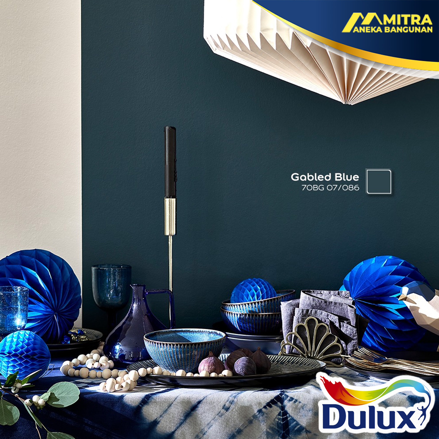 CAT TEMBOK DULUX GABLED BLUE 70BG 07/086 / DULUX INTERIOR EKSTERIOR BIRU NAVY DONGKER