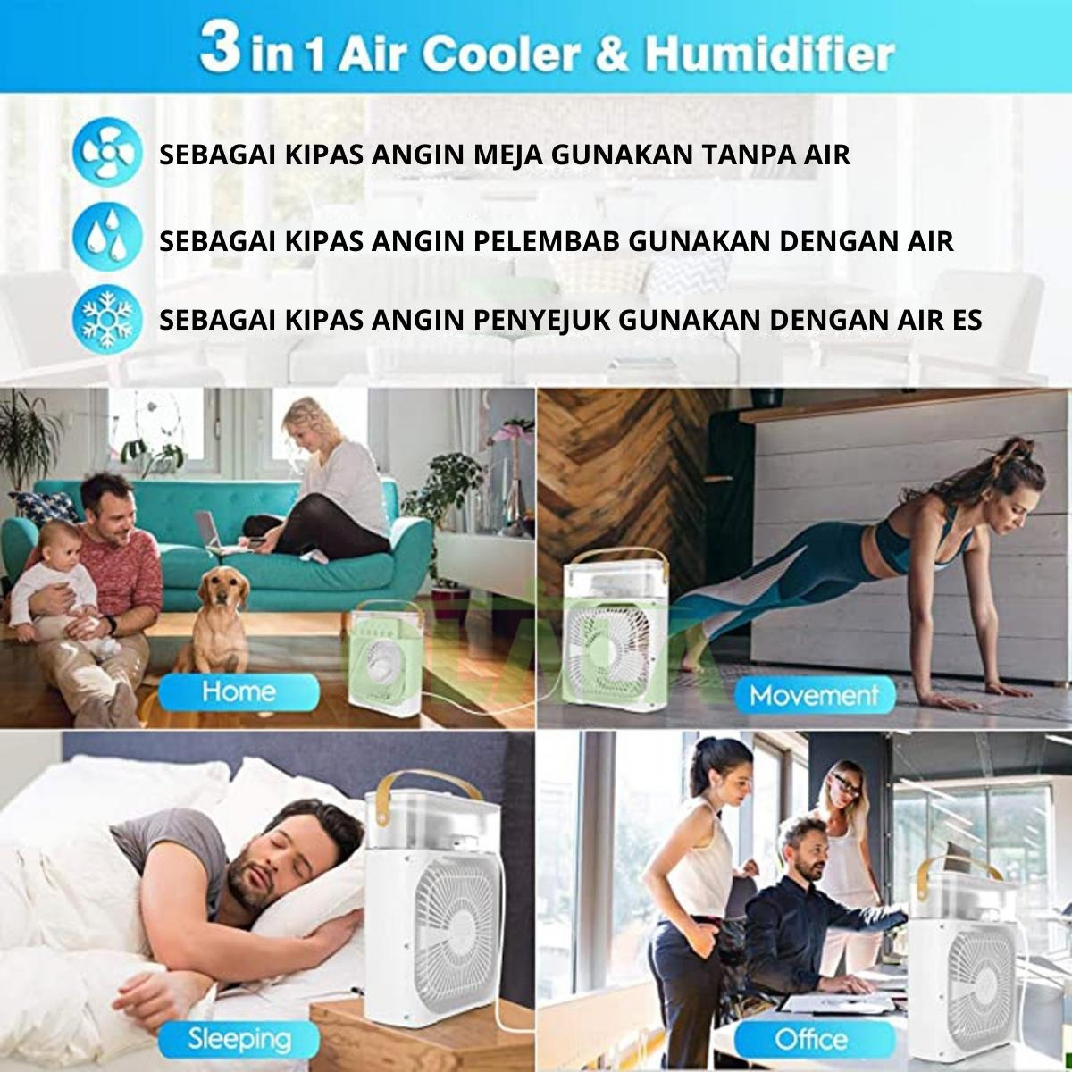 KIPAS PENDINGIN MINI AC PORTABLE AIR COOLER MOBIL DAN RUANGAN OLL-FAN5759