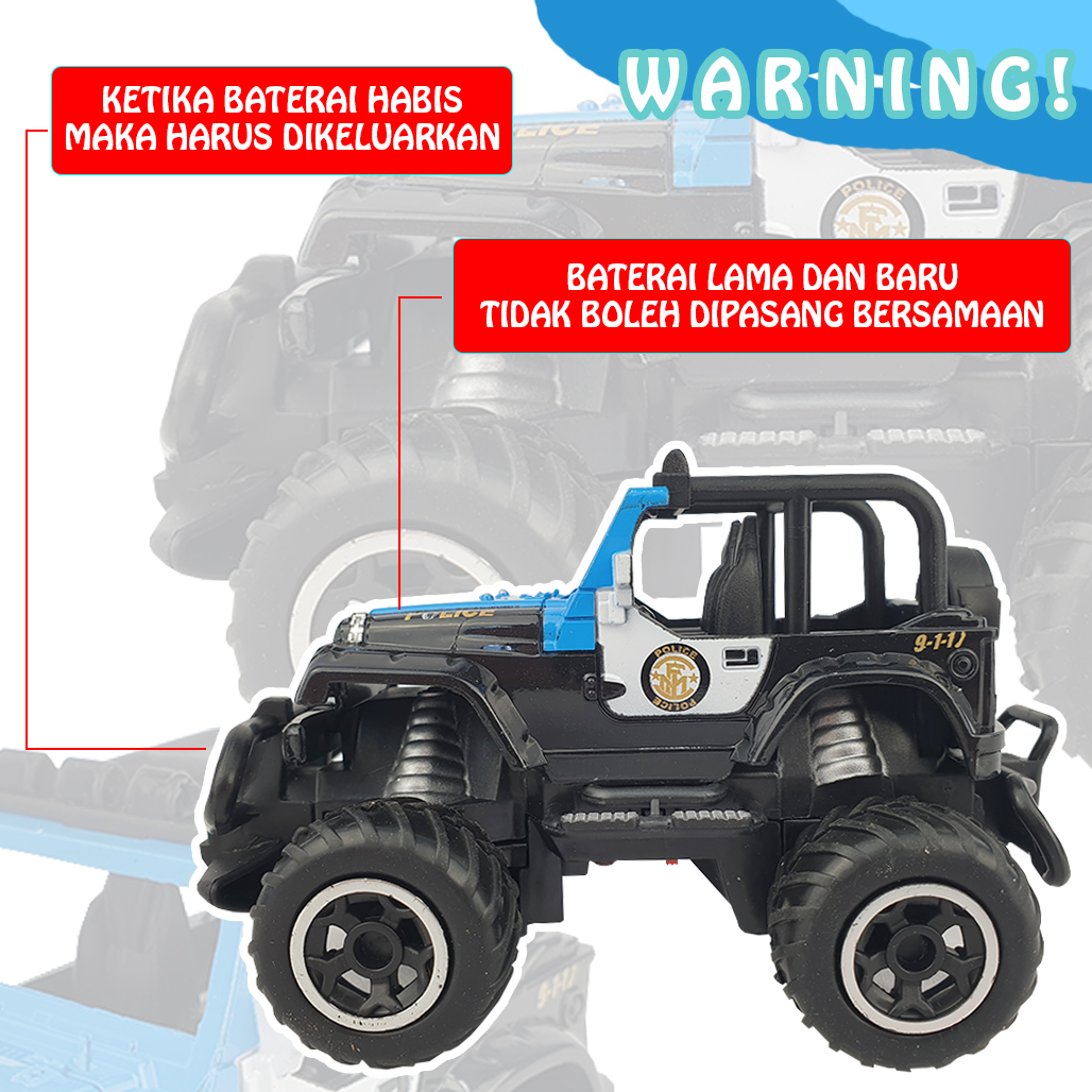 Mainan Anak Mobil Remote Control Polisi/ Mainan Mobil Remot Kontrol Police Rock Crawler 6146J