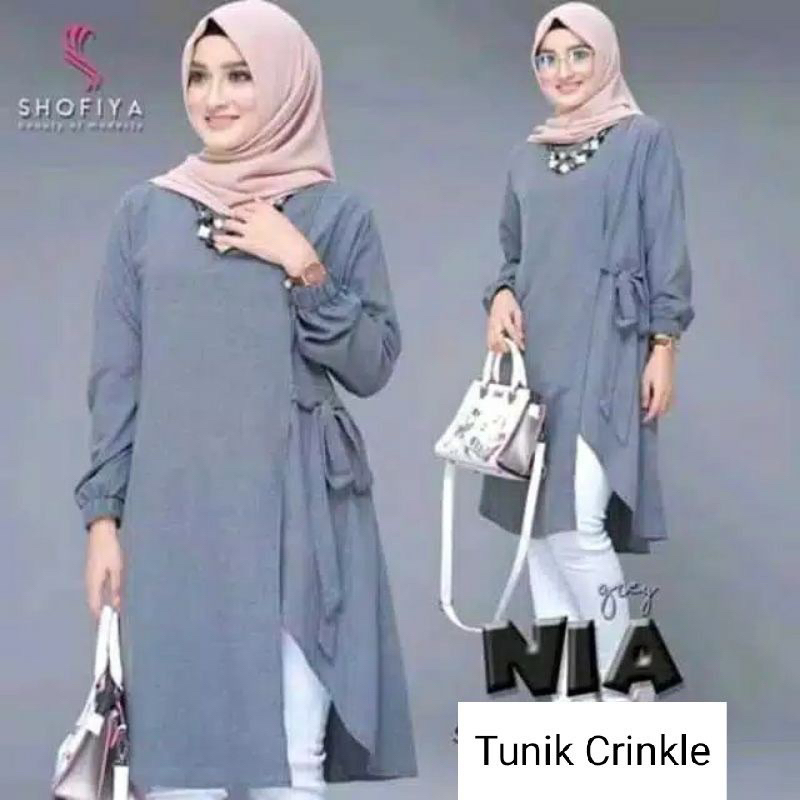 TUNIK CRINKLE NIA ATASAN WANITA TERMURAH