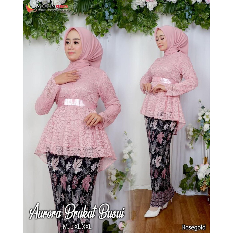 Setelan Kebaya Aurora Brukat Busui / Kebaya Wisuda / Kebaya Brukat / Kebaya Pesta / Kebaya Lamaran / Kebaya Busui