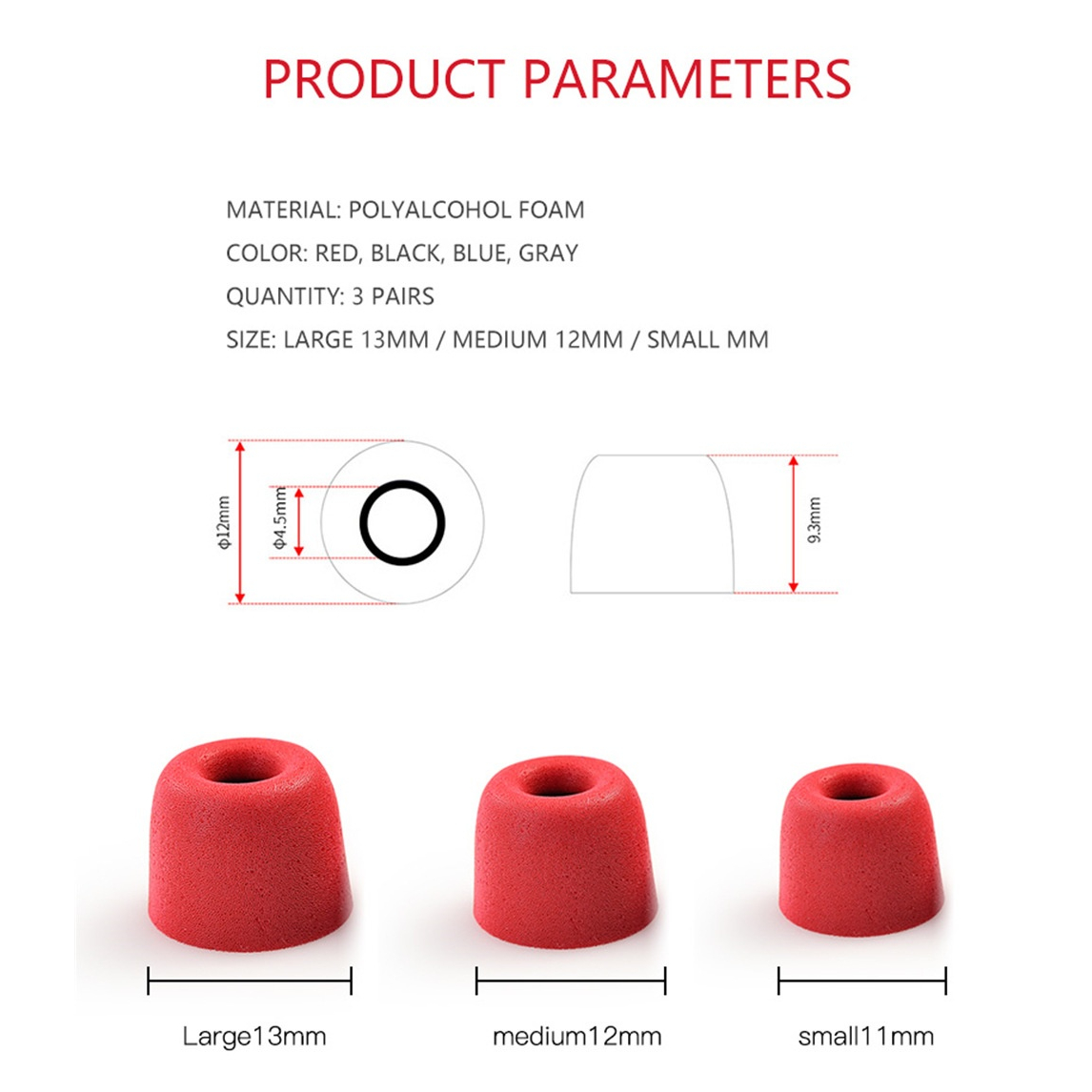 QKZ memory foam Eartips for Earphone