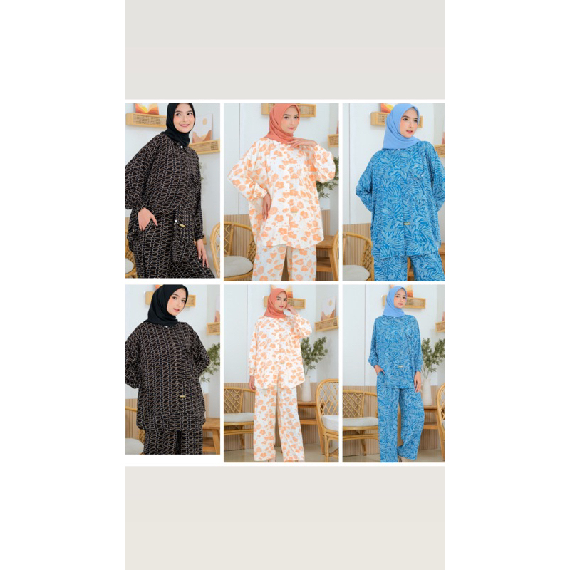 INARA ONESET OVERSIZE NEW‼️ kemeja oversized piyama stelan oversized premium