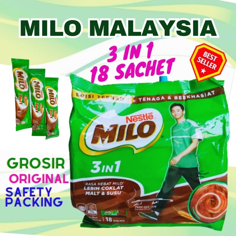 milo sachet 3 in 1 malaysia Original bubuk minuman malt coklat grosir murah milo instant free ongkir