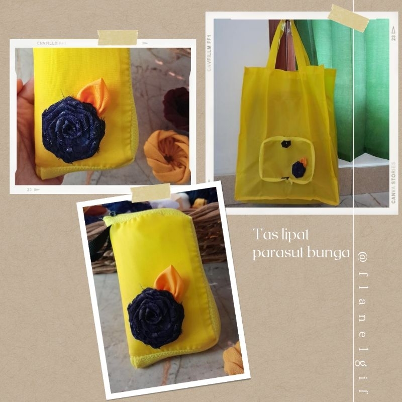 

Tas Belanja Lipat Parasut Hias Bunga