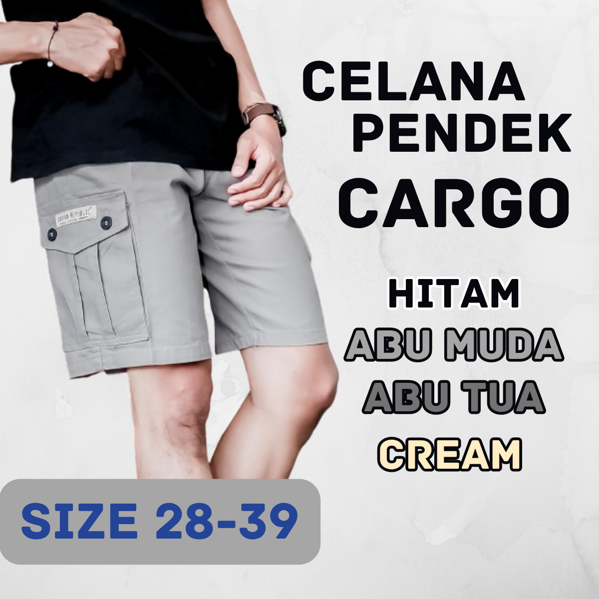 Celana Pendek Cargo Pria / Cargo Pendek Premium Kanvas Original Armman Size 28-39