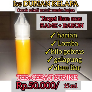 ⭐⭐⭐⭐⭐Essen oplosan ikan mas DURIAN KELAPA 15 ML , Essen ikan mas lomba , Essen ikan mas galapung ,Es