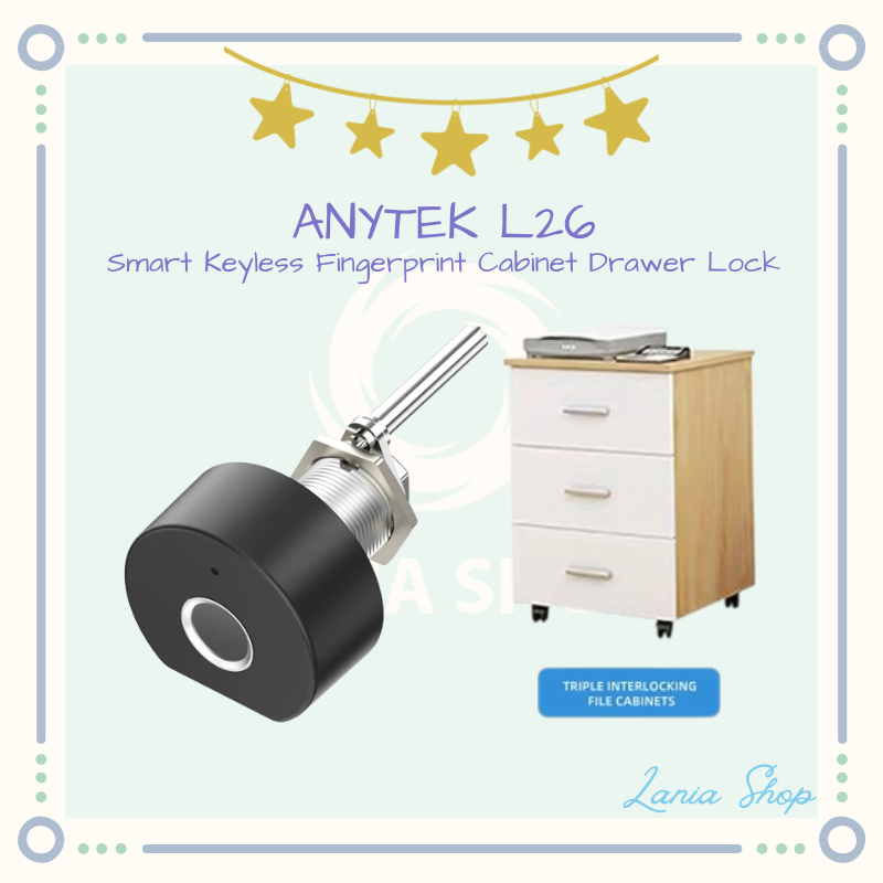 ANYTEK L26 Smart Keyless Fingerprint Cabinet Drawer Lock - Kunci Laci