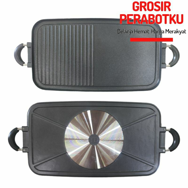 Multi Grill Pan Alat Panggangan BBQ Serbaguna Dua Sisi Anti Lengket
