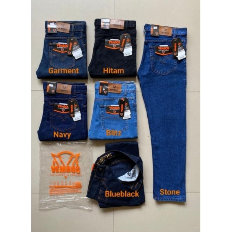 Celana Ukuran 28 - 38 / Celana Jeans Pria / Celana Cowok Standar Reguler Non Strech Vembos