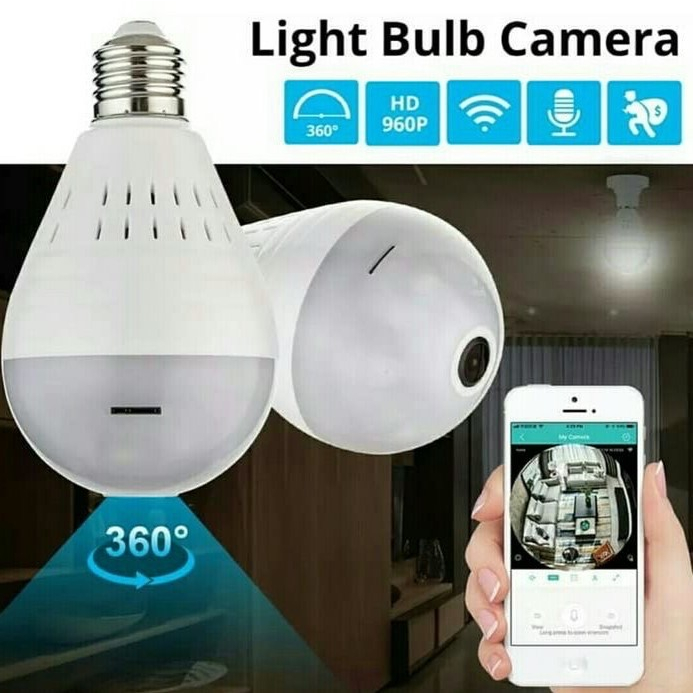 CCTV LAMPU BOHLAM V380 KAMERA PENGINTAI MINI WIFI JARAK JAUH CAMERA TERSEMBUNYI KECIL LAMP BULP SPY CAM IP WIRELESS FULL HD 1080P JS03