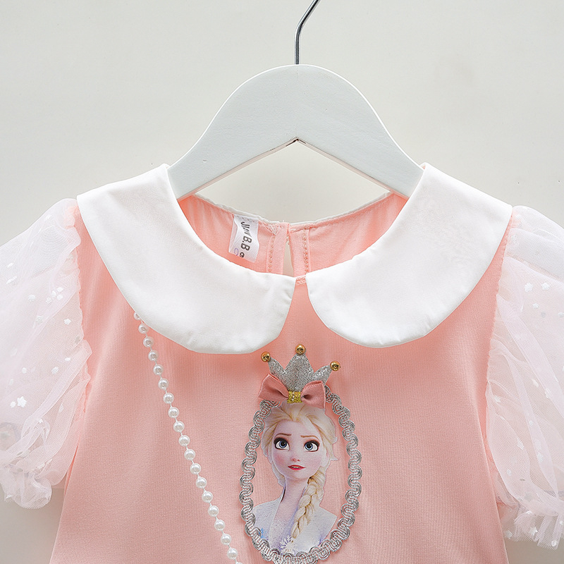 Gadis Anak Perempuan Fronze Princess Dress+Bag+Crown 3 PCS Set Girls Pesta Kostum Santai Untuk Hadiah Ulang Tahun