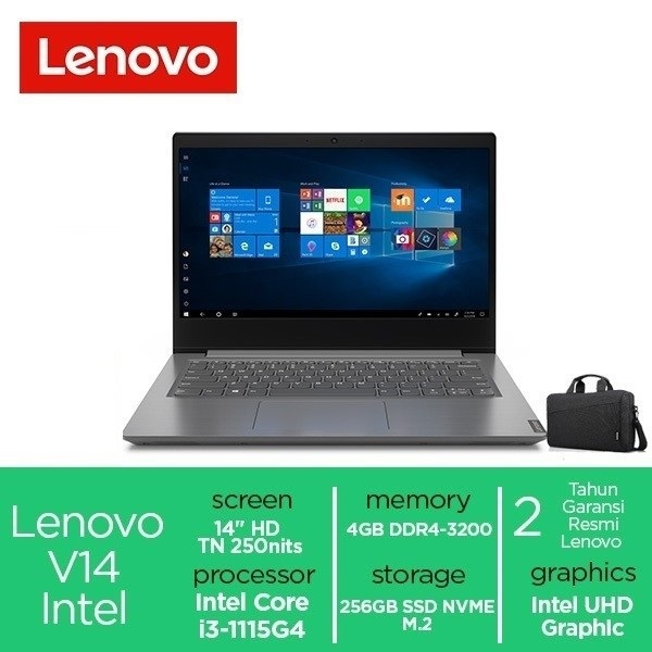 Laptop Lenovo V14 G2 ITL Core i3-1115G4 4GB 256GB 14" FHD Win11