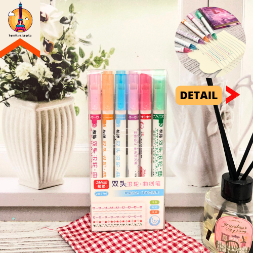 

Pulpen Set Linear Color Pen 2 in 1 JM-7707 1 Set 6 Pcs Pen Warna Warni Bentuk Bintang Bunga Hati Garis Unik Best Gift Stationery For School Alat Tulis Kantor Sekolah Ready Grosir Kado Ulang Tahun READY COD