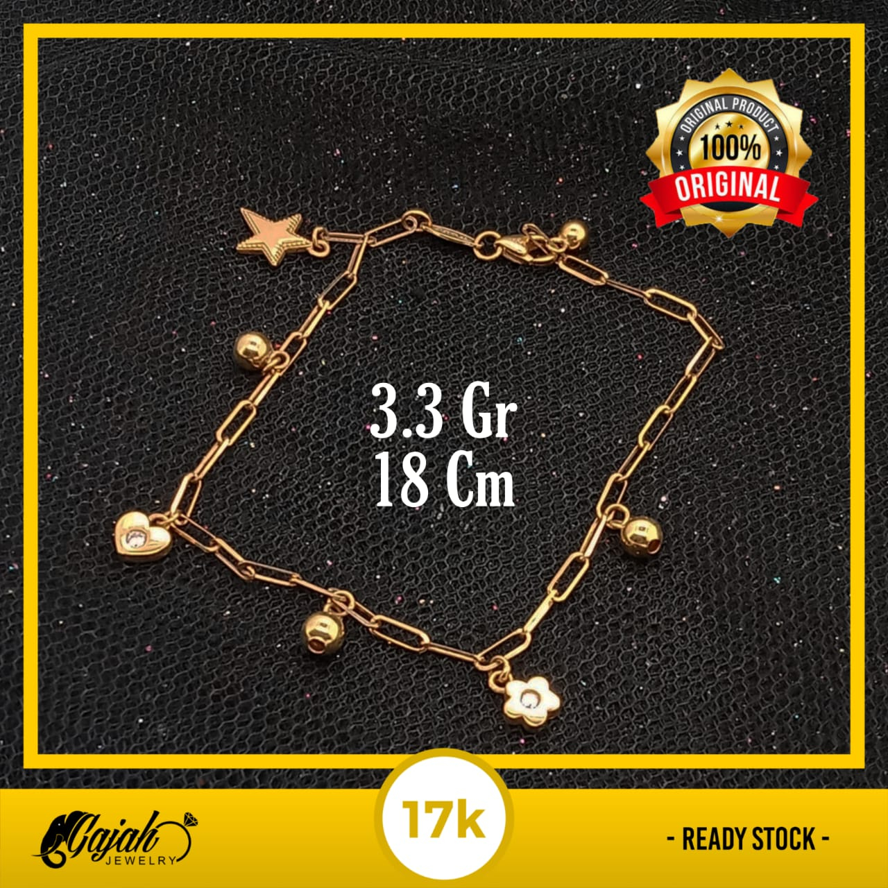 Gelang Emas 17K - 3.3 Gr Kadar 750 - 5104