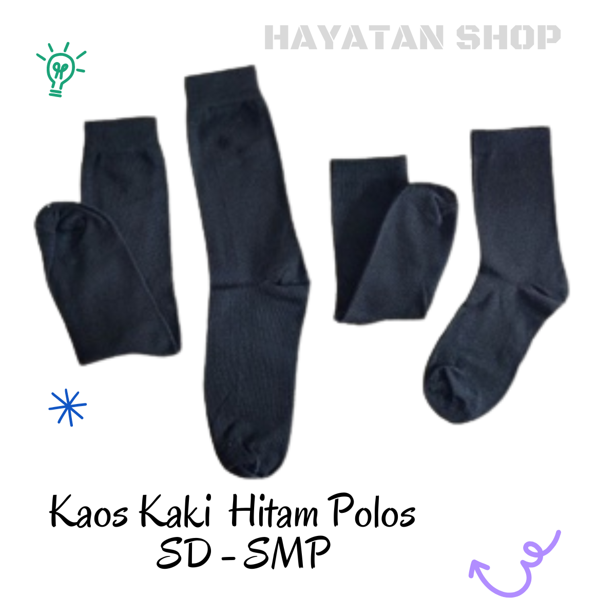 Kaos Kaki Sekolah Hitam Polos SD SMP Panjang Sebetis Kaus kaki Anak Laki Laki Perempuan