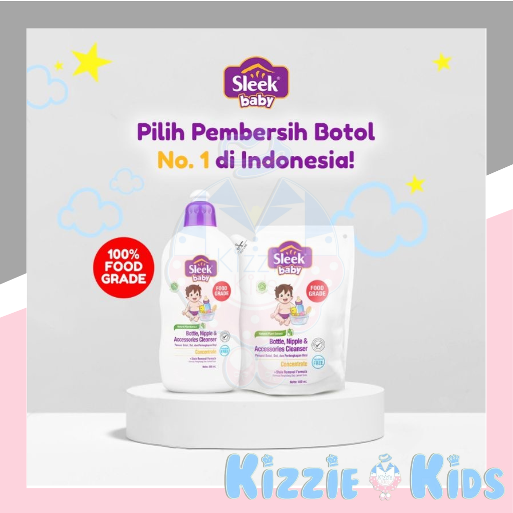 SLEEK Refill 900ml / Sabun Cuci Botol SLEEK / SLEEK Laundry Refil / Detergen Bayi