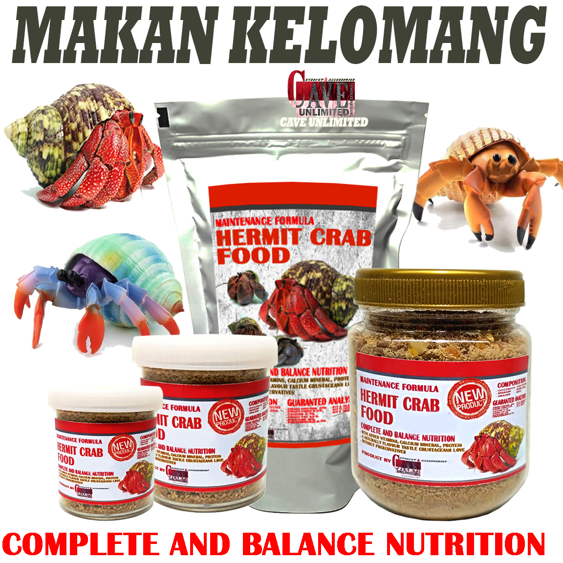 MAKANAN KELOMANG INSTAN FOOD HERMIT CRAB PAKAN KEONG UMANG POMPONGAN KELOMANG PANTAI KUMANG DARAT PE