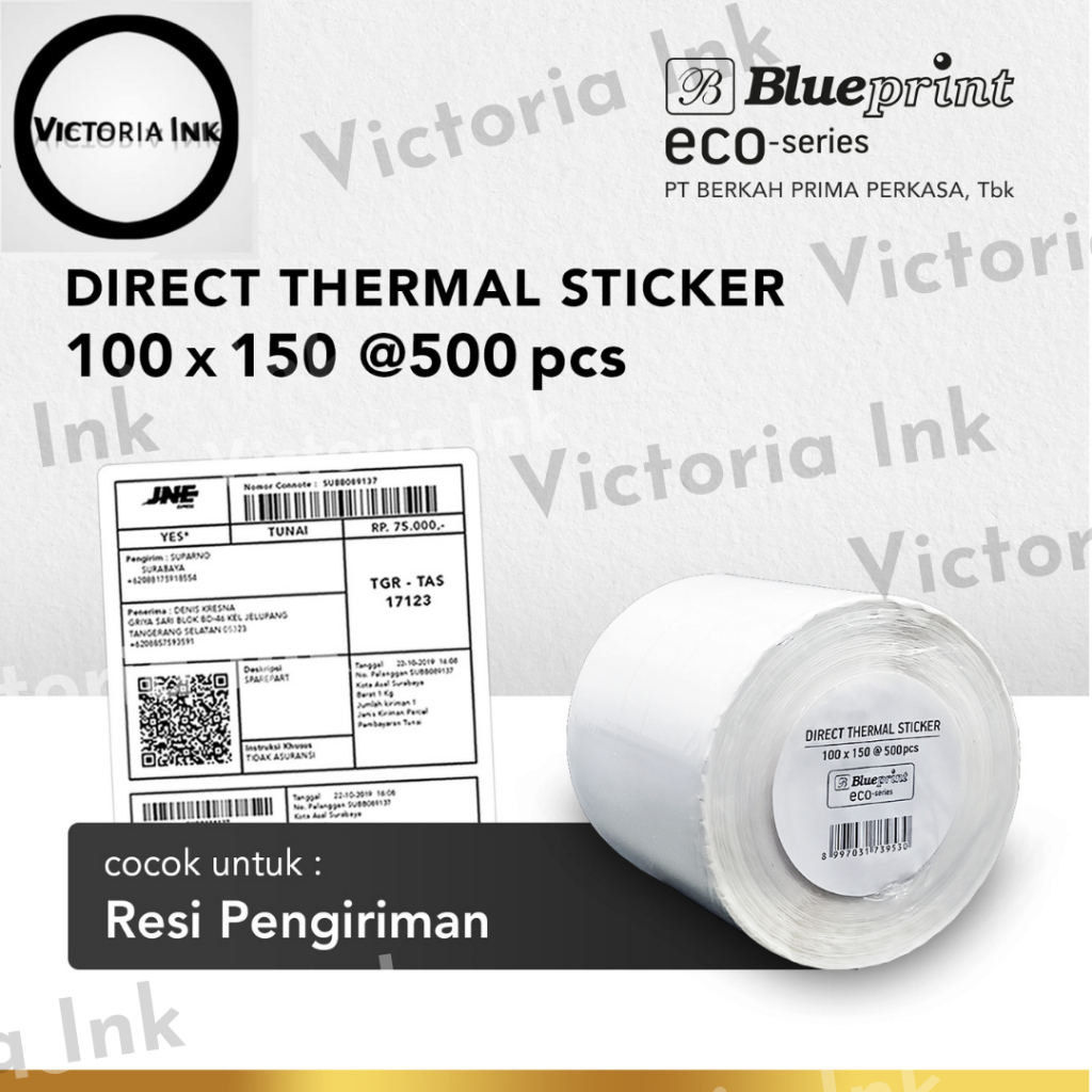 Direct Thermal Stiker 100x150 Blueprint ECO 100x150 isi 500 Label Stiker Resi Online