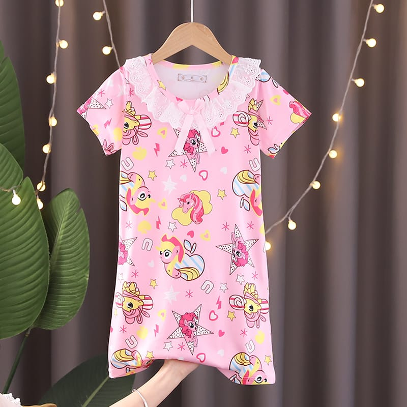 Daster Anak 4-7 Tahun Import Motif Disney Little Pony Baju Dress Rumahan Anak Tanggung