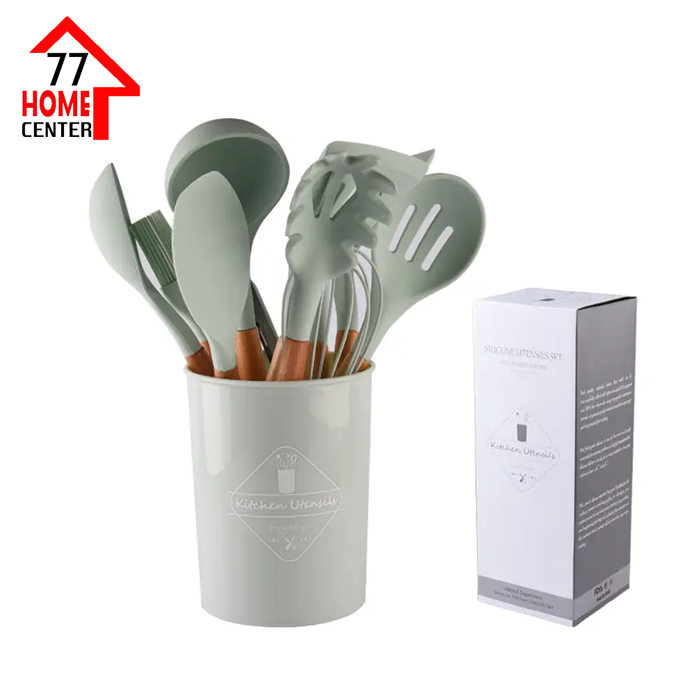 Spatula Silicon Set 12 Pcs  Tahan panas cocok untuk wajan enamel atau teflon