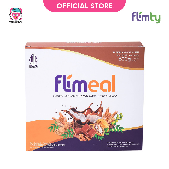 

⭐YAKUI MART⭐Flimeal (Meal Replacement) - 1 Box (isi 12 sachet) - Coklat Vegan