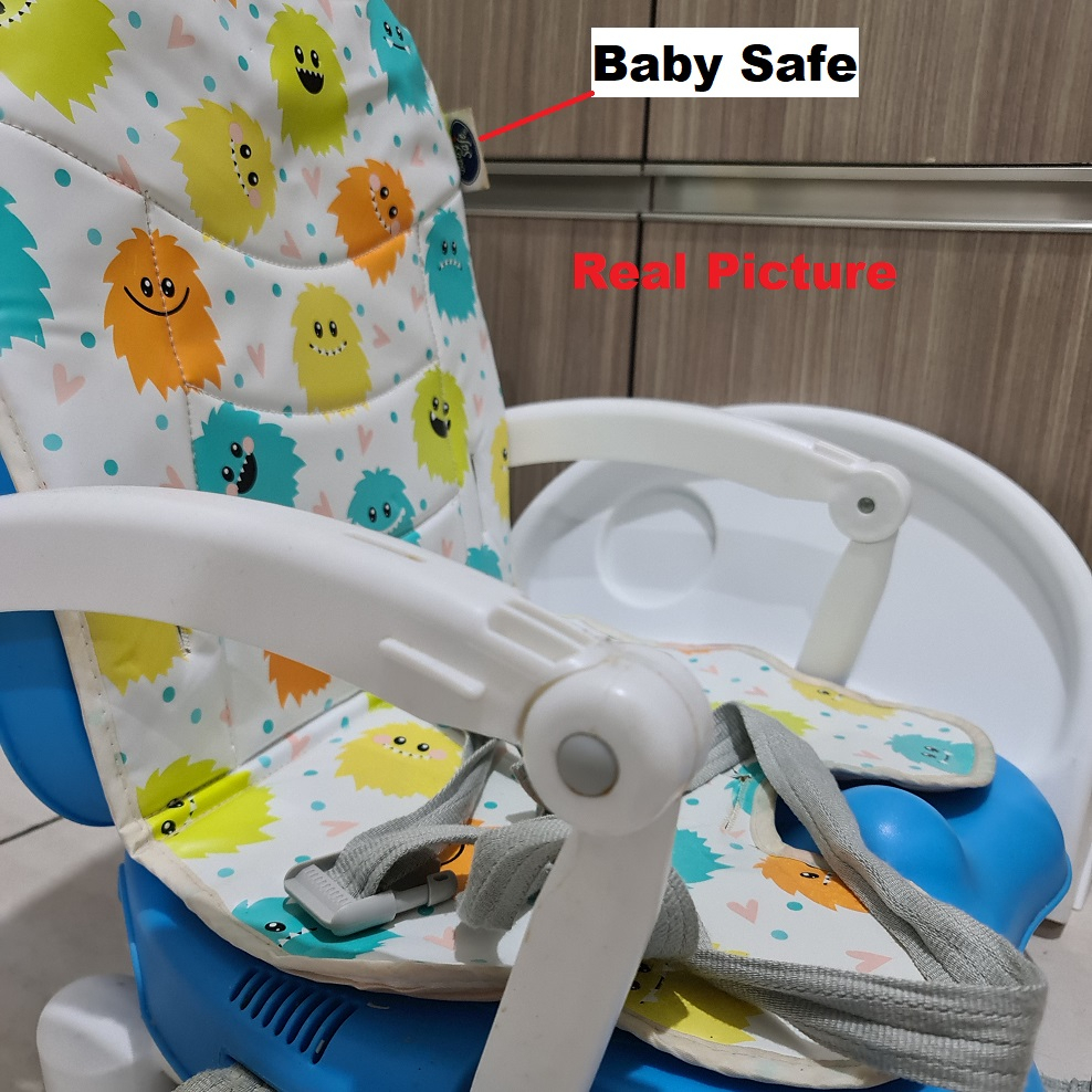 Biru Kursi Makan Bayi Tempat Duduk Baby Safe POP n Eat Booster Seat