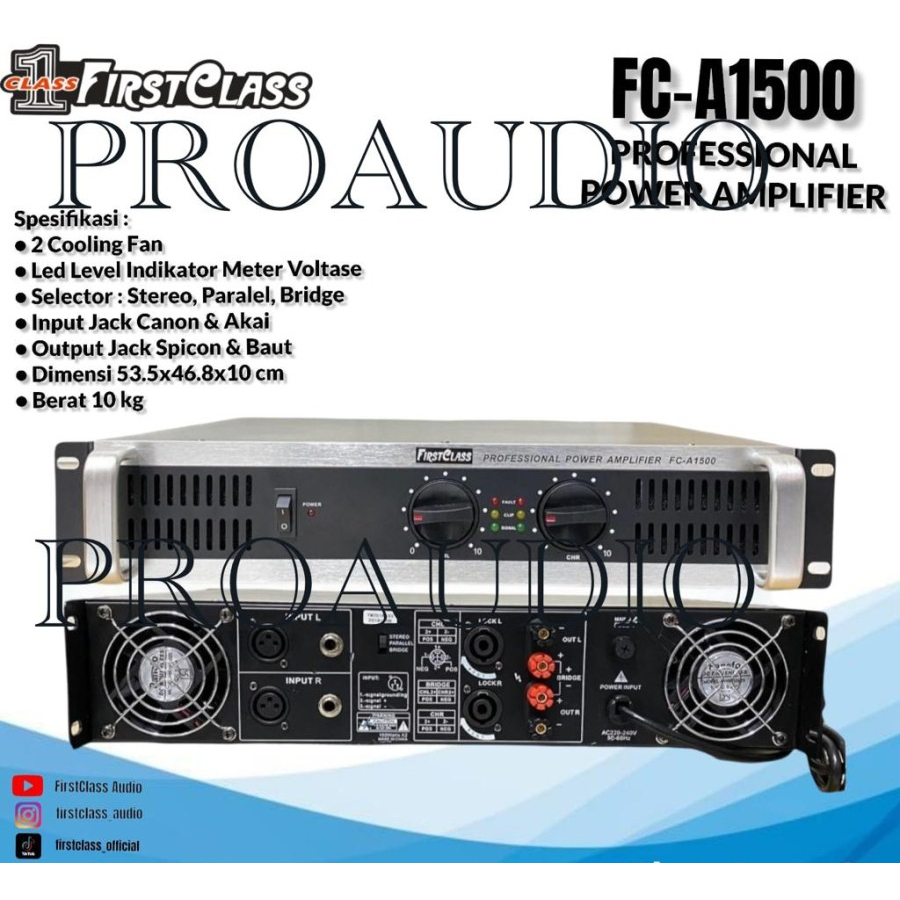 Power Amplifier FirstClass FC A1500 FC A 1500 FC-A1500 First Class Ori