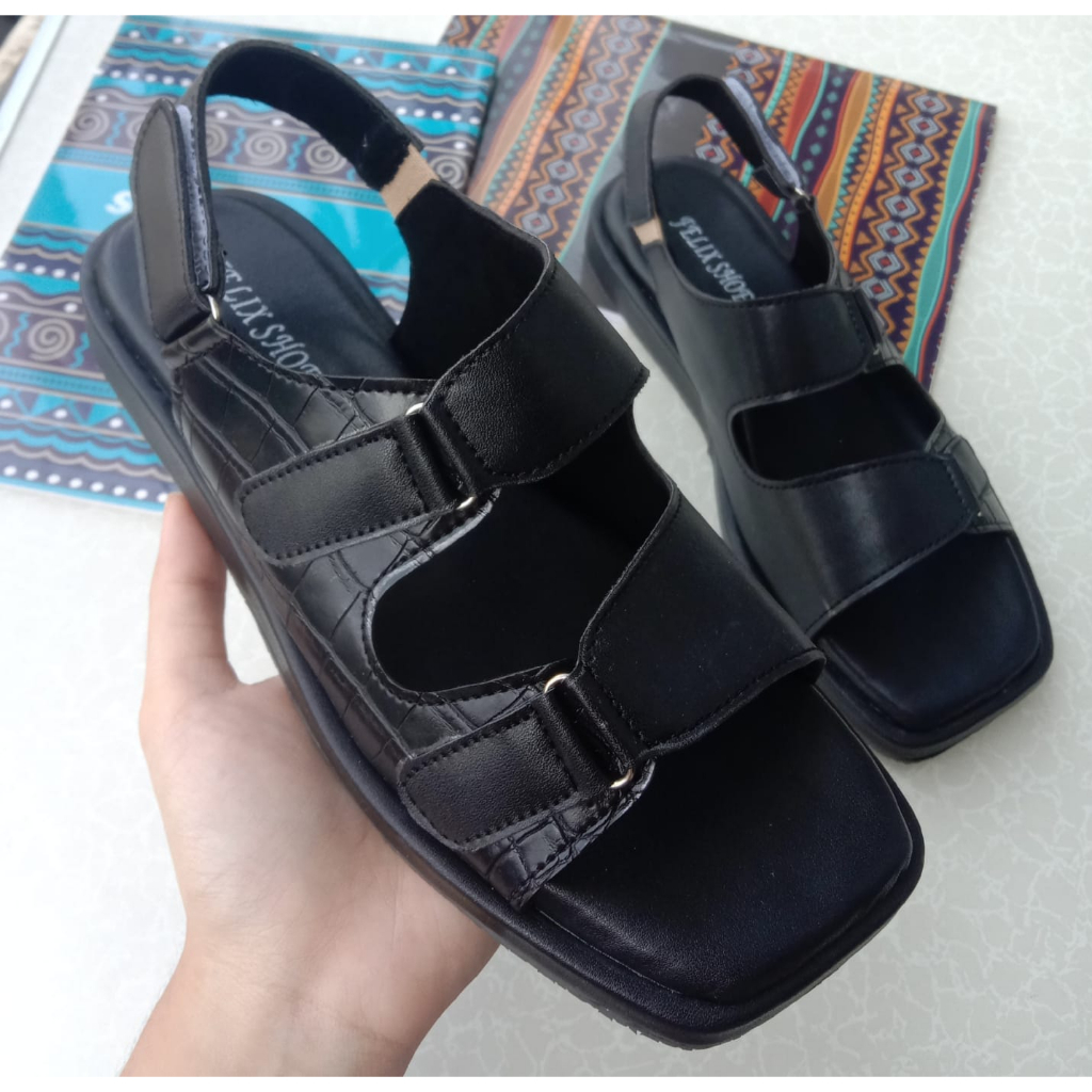 Sepatu SANDAL WANITA Model Strap korea bahan kulit - LUXURY SANDAL G-08