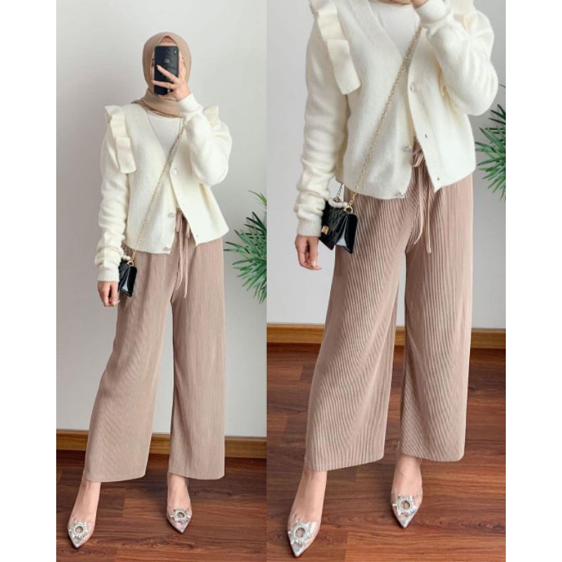 KULOT LIDI / KULOT PLISKET / KULOT PLISKET LIDI / KULOT PLISKET PREMIUM / KULOT LIDI PREMIUM / KULOT LIDI PLISKET / KULOT LIDI PLISKET PREMIUM-Cream