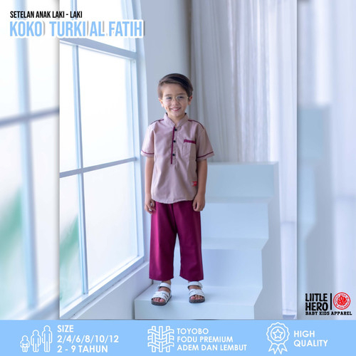 Setelan Baju Koko Turki Muslim Anak Laki laki Little Hero Al Fatih 2-9Tahun
