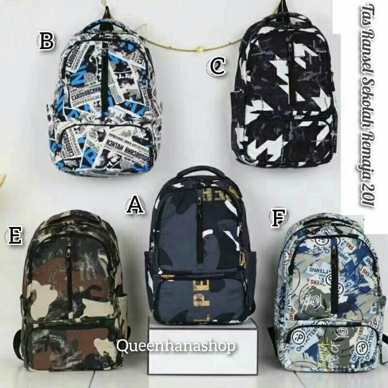 New Tas Ransel Sekolah Remaja Motif Kekinian