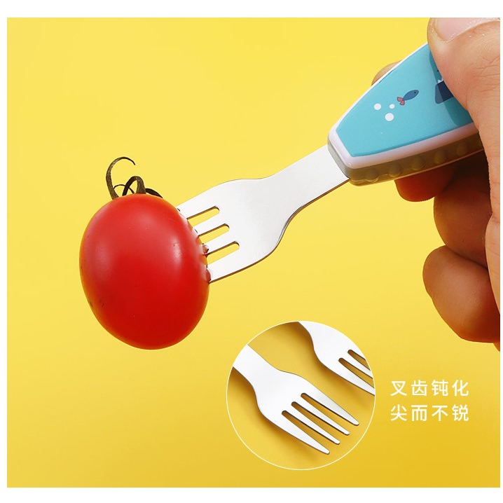 Children Cutlery Spoon and Fork - Sendok dan Garpu Anak Kecil Bonus Kotak Penyimpanan