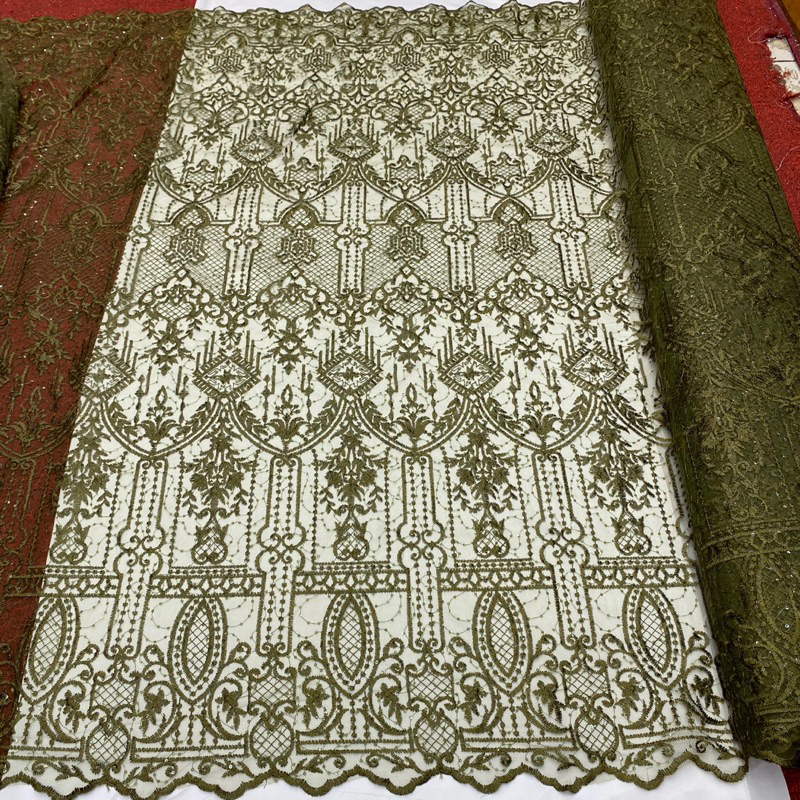 bahan kain tille tulle bordir motif sapto