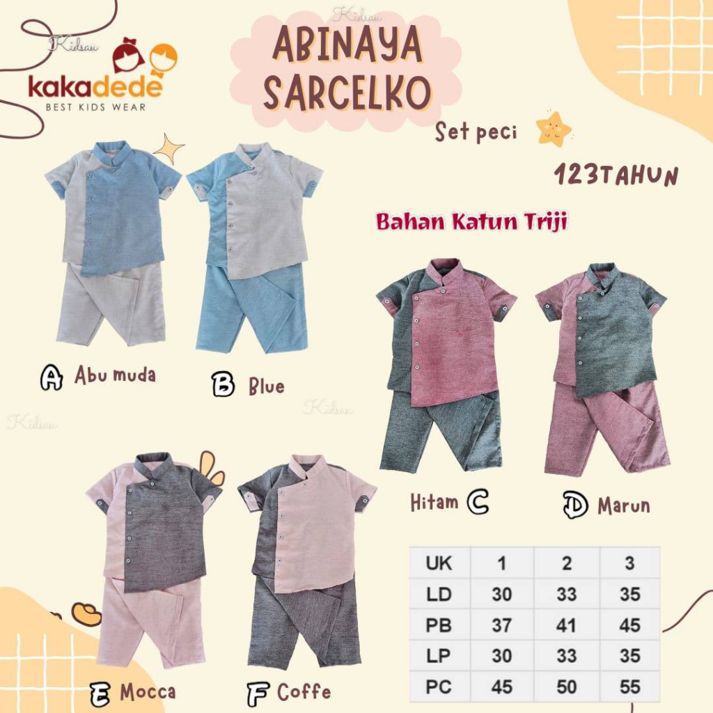 Setelan Koko Sarung Celana ABINAYA Sarcelko By Kakadede 1-5tahun