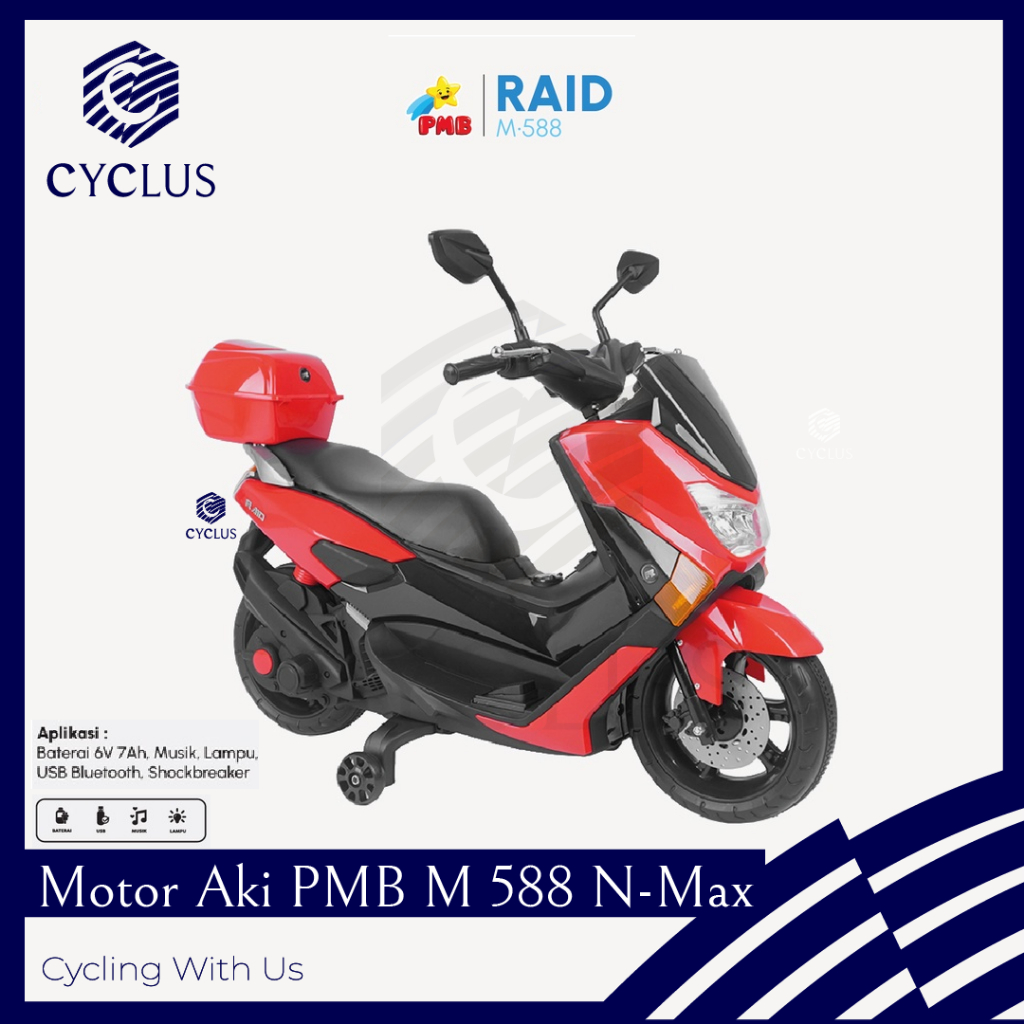 Motor Motoran Aki Mainan Anak PMB M-588 588 K 613 C Lisensi N Max NMAX Motoran Aki Anak Nmax Mini
