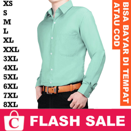 8XL 7XL 6XL 5XL 4XL 3XL XXL XL L M S XS Kemeja Pria Hem Cowok Tebal Jumbo Big Size Panjang Polos Dri