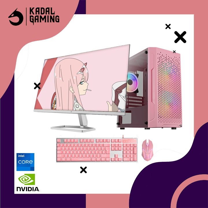 PROMO! PC GAMING INTEL CORE I7 10700F NVIDIA GTX 1660 SUPER 6GB FULLSET PINK LIVESTREAMING