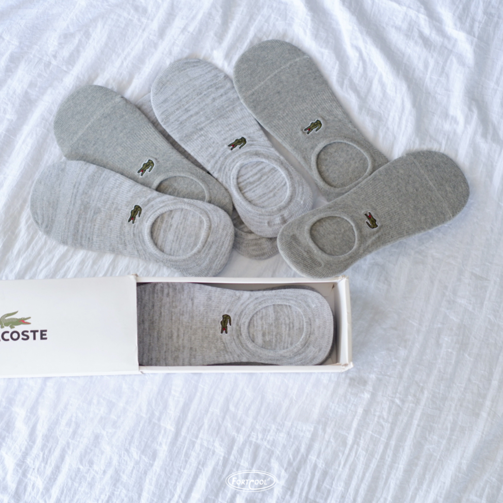 Lacoste Socks Hidden Original Abu Grey / Kaos kaki pended Lacoste Original
