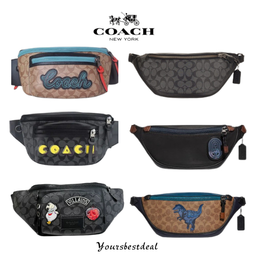 Coach Rivington Belt Man waistbag Bag Signature Canvas With Rexy Tas pinggsng pria F78777 F69303 75591 F75761 F69305 F640345