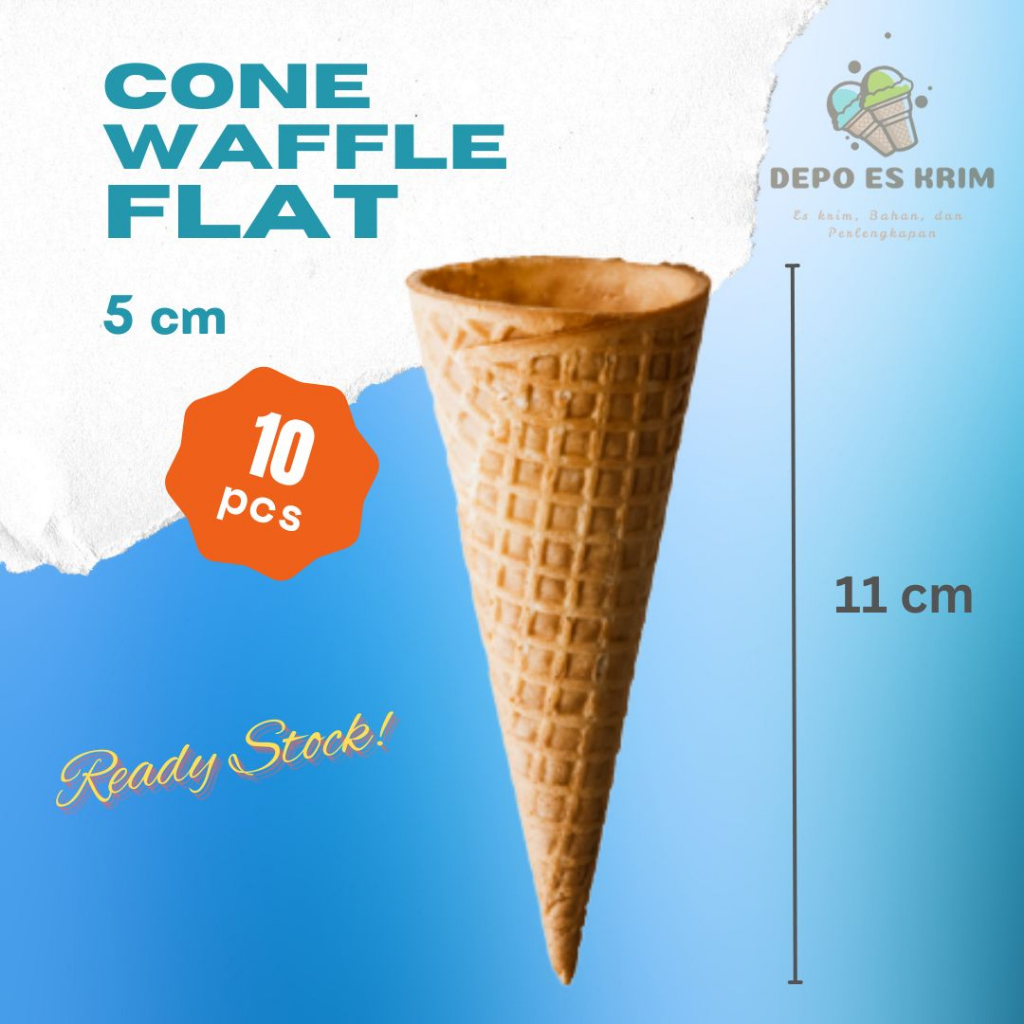 Flat Sugar Rolled Cone Waffle Ice Cream Wafer Kerucut Besar mirip IKEA / Conello
