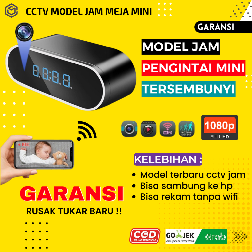 KAMERA MINI TERSEMBUNYI CAMERA PENGINTAI MINI WIFI TANPA KABEL CCTV KECIL TERSEMBUNYI SPY CAM HIDDEN CAMERA JS21