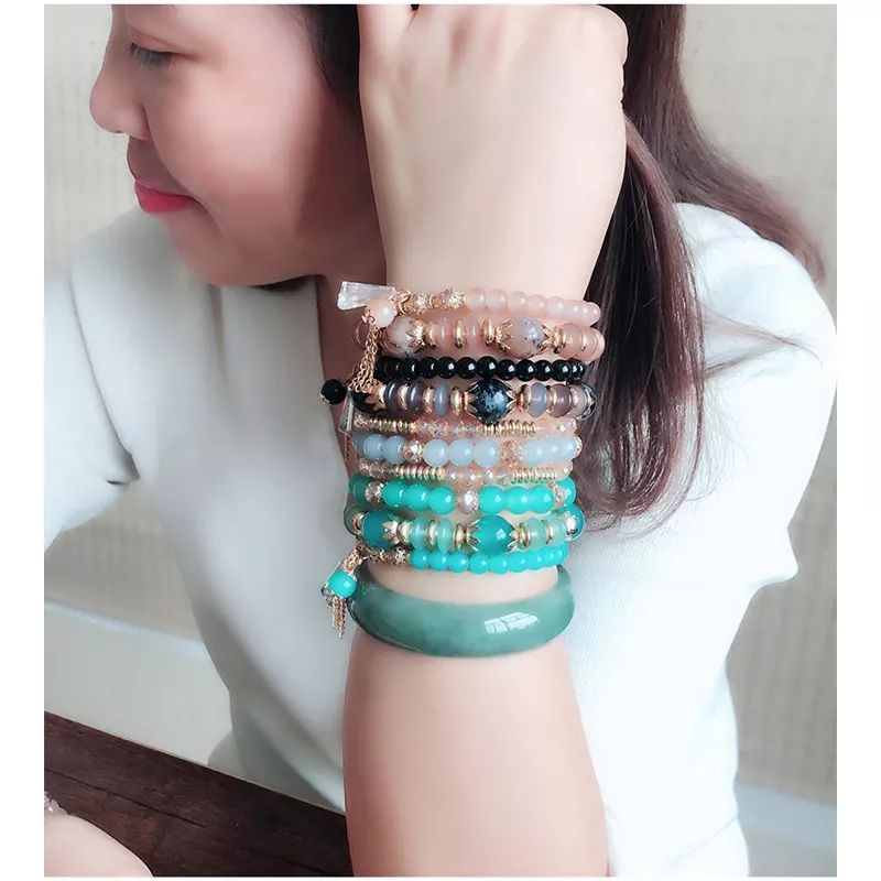 Bohemian Gelang Tassel Wanita Kekinian Motif Manik Manik Mutiara Unik