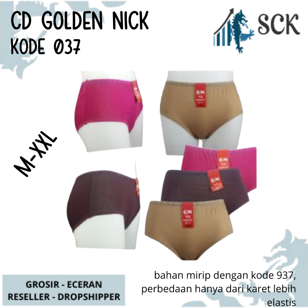 [ISI 1] CD Wanita GOLDEN NICK 037 Bahan Katun Elastis / PAKAIAN DALAM GOLDEN NICK 037 - sckmenwear GROSIR