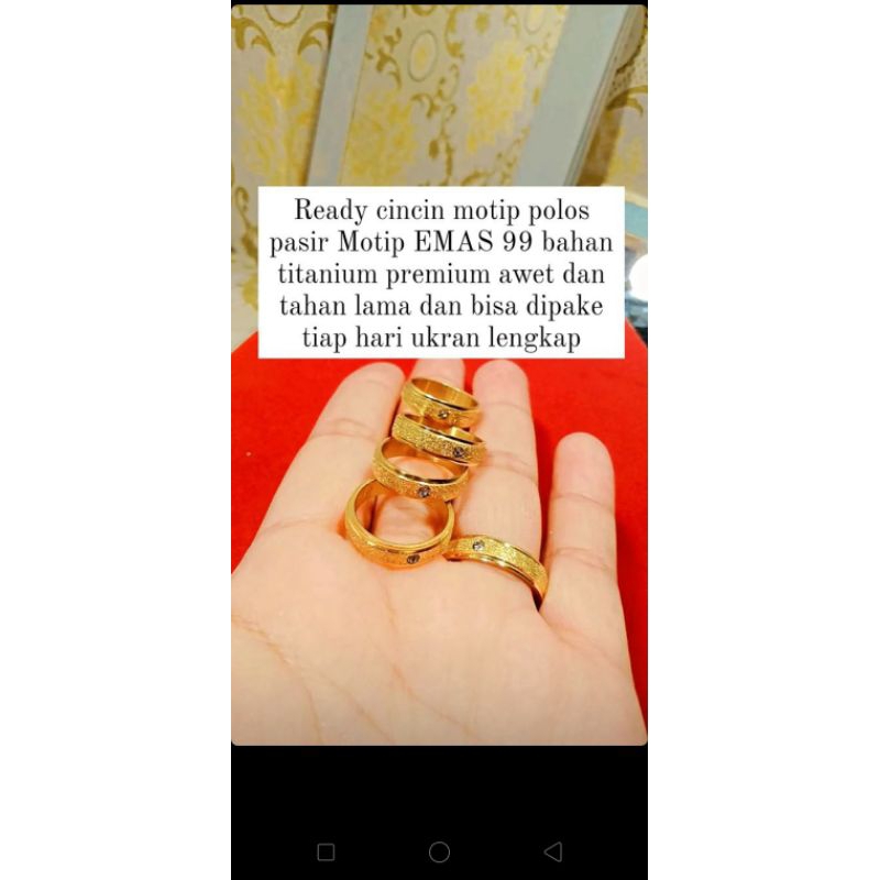 cincin titanium premium motif emas 99