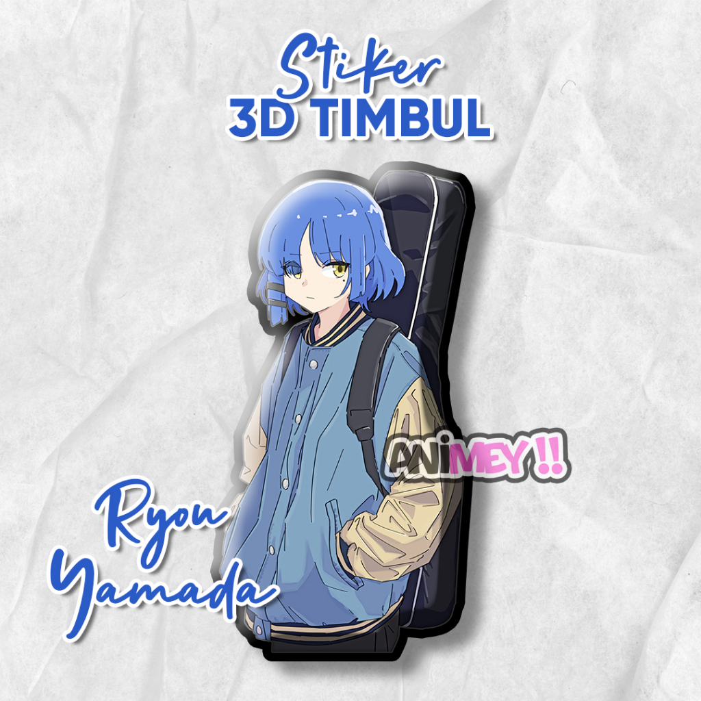 Stiker Emblem 3D Timbul Ryou Yamada / Stiker Anime Resin