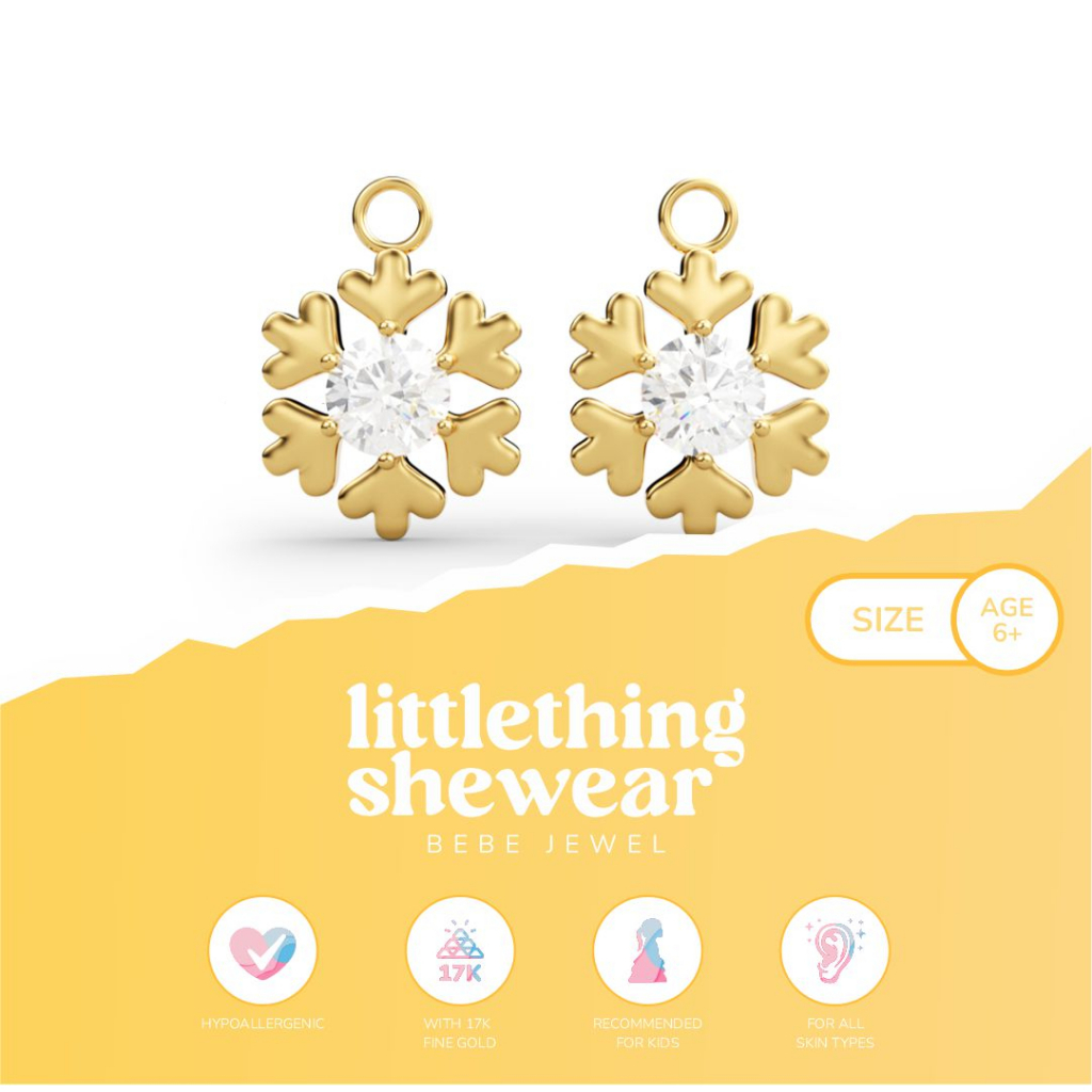 Littlethingshewear Liontin Loop Hoop Snow – 17k Anti Karat Anti Alergi Aman dan Nyaman Emas Asli