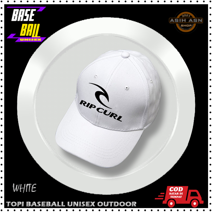 TOPI BASEBALL RIFCURL UK PUTIH LOGO HITAM / TOPI PRIA WANITA DEWASA / TOPI COWOK KEREN GAYA CASUAL /