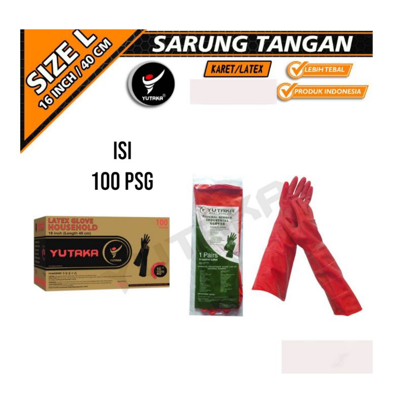 Sarung Tangan Karet 16 Inch isi 100 psg/cuci piring Sarung Tangan Karet 16 Inch isi 100 psg/ murah Sarung Tangan Karet 16 Inch isi 100 psg