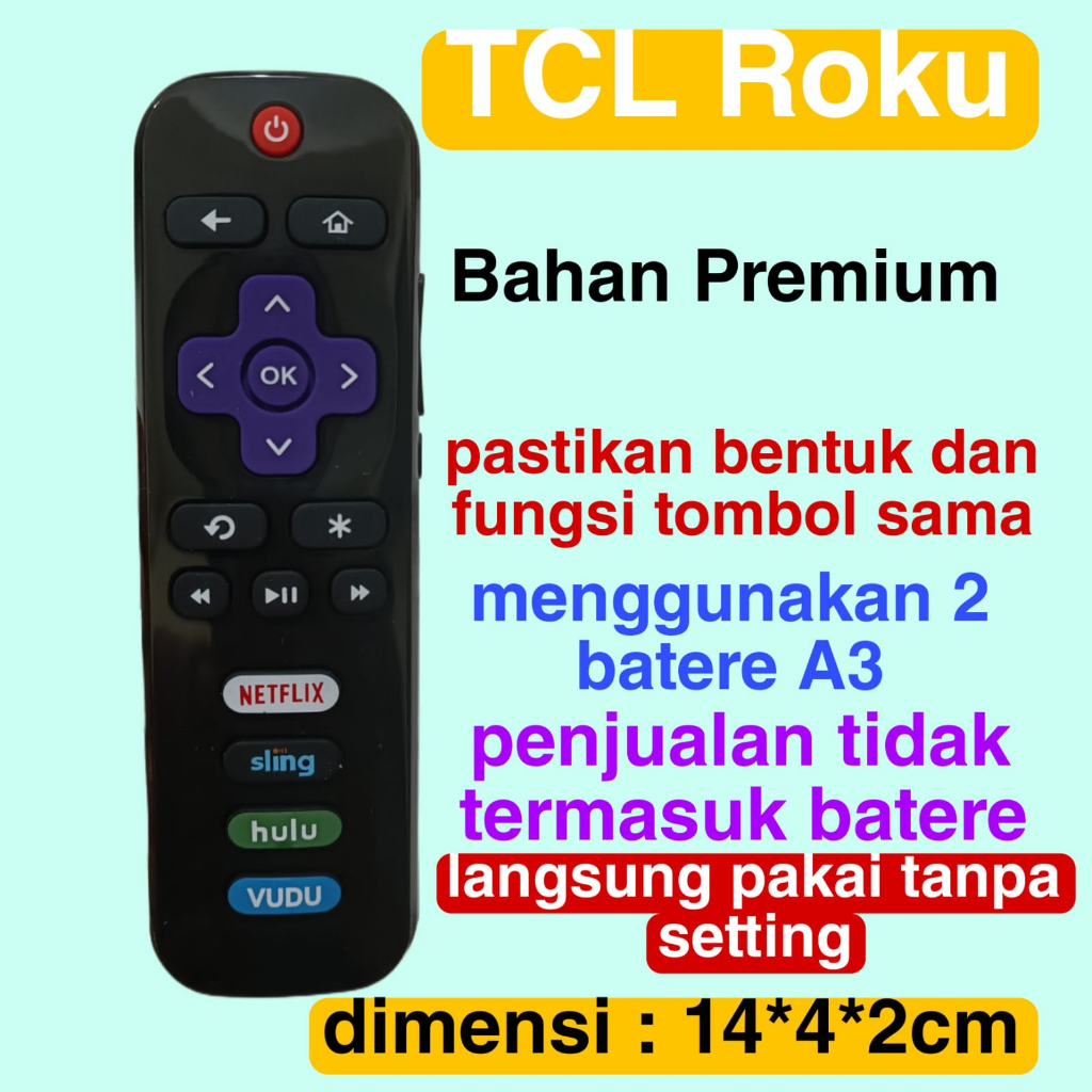 Remot TV TCL Roku Android Smart TV Premium Quality